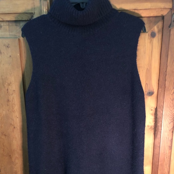 Cynthia Rowley Navy Knit sleeveless Turtleneck Sweater - Picture 1 of 5